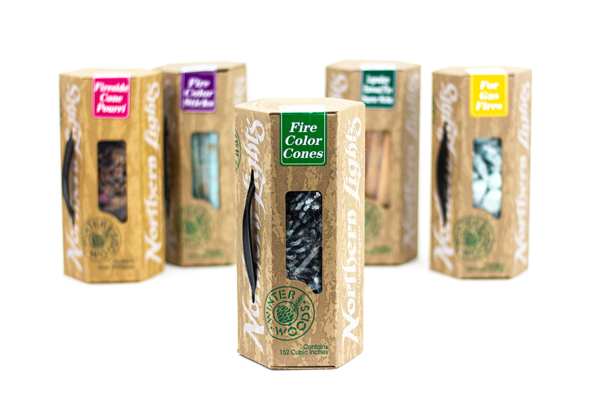 Northern Lights Fire Color Cones – Winter Woods
